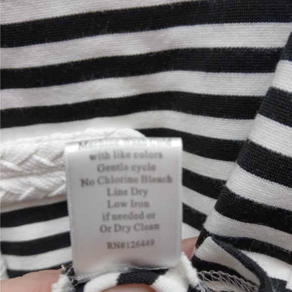 Luciano Dante Striped Nautical Anchor Buttons Jacket Black White Size Medium - Picture 6 of 6